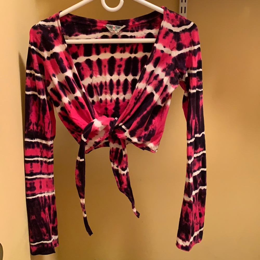 Hard Tail Pink Black & White Tie-Dye Shrug